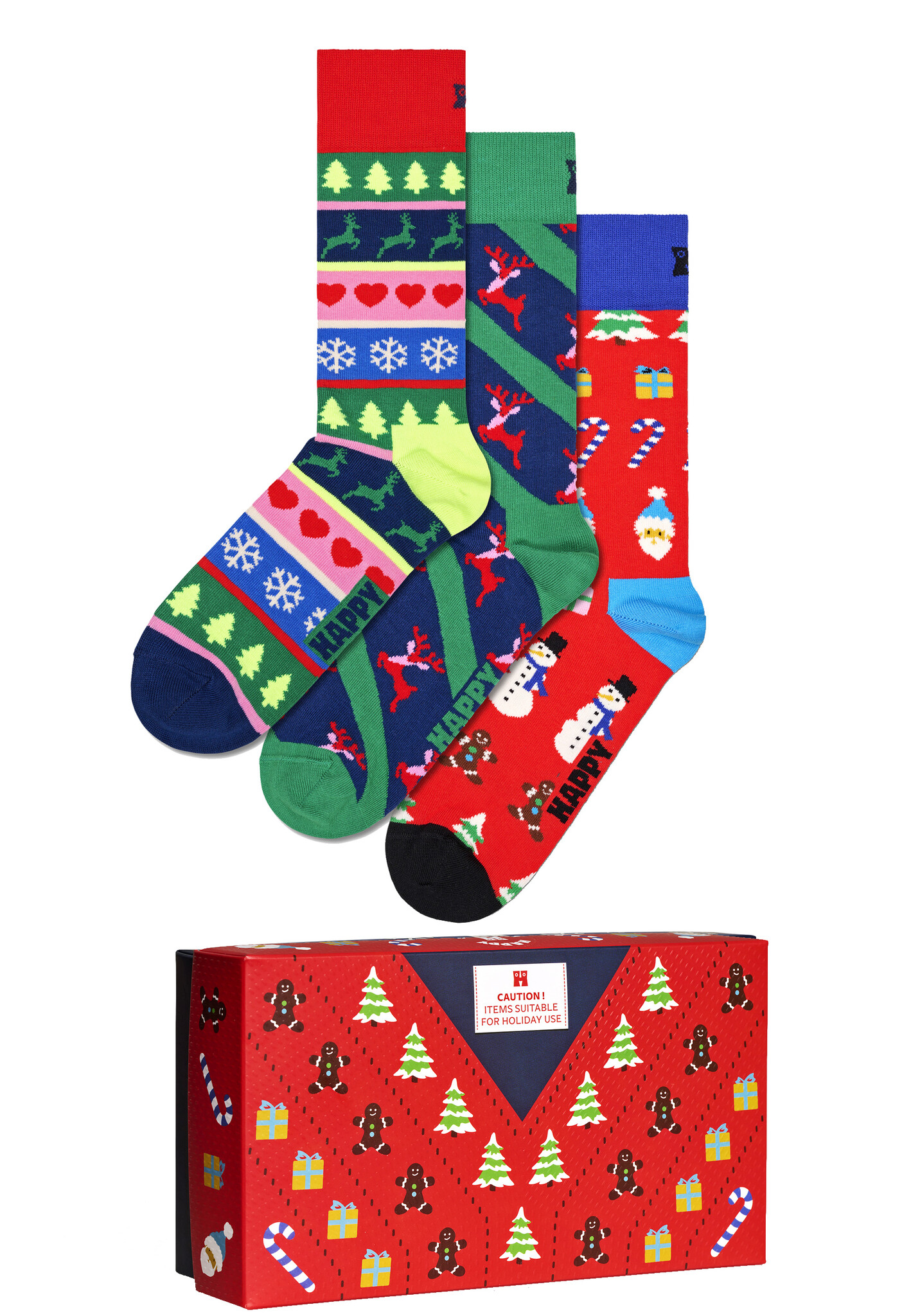 Happy Socks Happy Socks Dames Heren Sokken Sweater Giftbox Kerstsokken 3 Pack