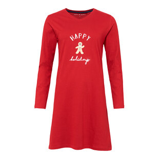 Happy Shorts Ladies Nightshirt Christmas Red