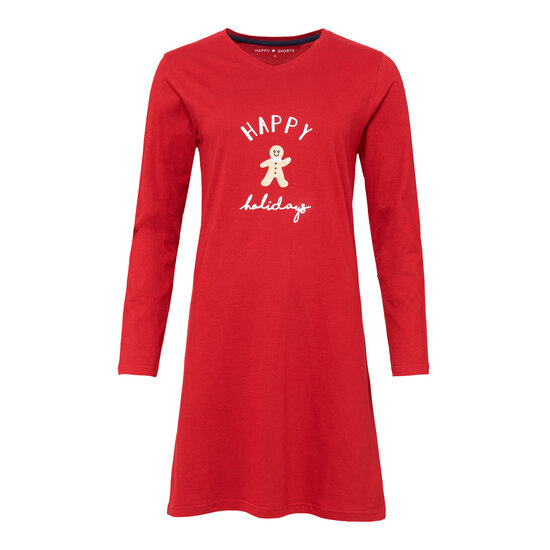 Happy Shorts Happy Shorts Ladies Nightshirt Christmas Red