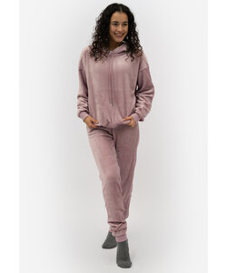 Apollo Dames Huispak Loungewear Fleece Incl Capuchon Pastel Roze