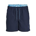 Jack & Jones Jack & Jones Heren Zwemshorts JPSTFIJI Dubbele Waistband Effen Donkerblauw/Neon Blauw