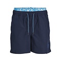 Jack & Jones Jack & Jones Men's Swim Shorts JPSTFIJI Double Waistband Plain Dark Blue/Neon Blue