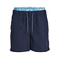 Jack & Jones Jack & Jones Heren Zwemshorts JPSTFIJI Dubbele Waistband Effen Donkerblauw/Neon Blauw