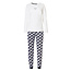By Louise By Louise Essential Ladies Pajama Set Long Cotton Checkered White Dream On