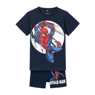 Name It Kinder Pyjama Jongens Kort Blauw Spiderman