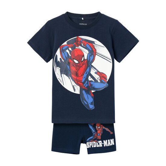 Name It Name It Kinder Pyjama Jongens Kort Blauw Spiderman