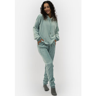 Apollo Ladies House Suit Loungewear Fleece Incl Hood Pastel Blue