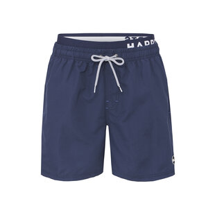 Happy Shorts Mens Swim Shorts Double Waistband Solid Navy Blue