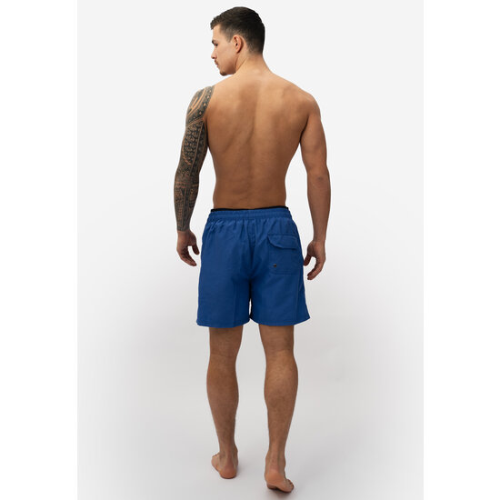 Happy Shorts Happy Shorts Mens Swim Shorts Double Waistband Solid Blue