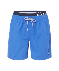 Happy Shorts Mens Swim Shorts Double Waistband Solid Blue