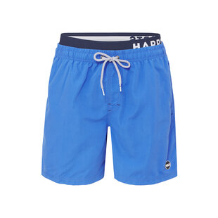 Happy Shorts Mens Swim Shorts Double Waistband Solid Blue