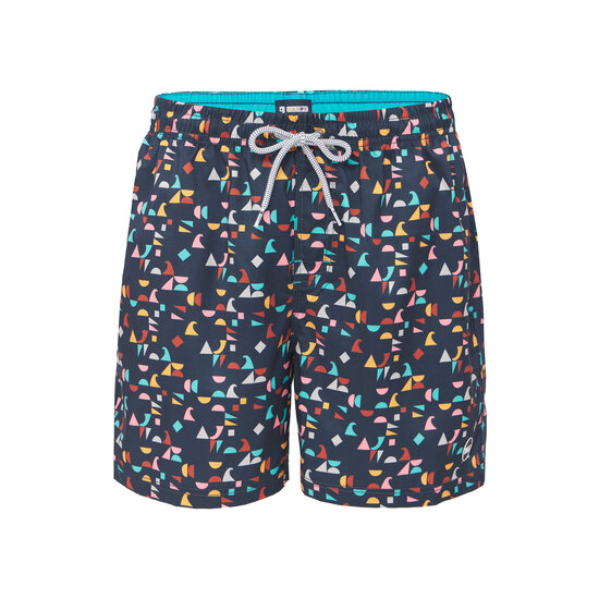 Happy Shorts Happy Shorts Men's Swim Short Geometric Print Dark Blue