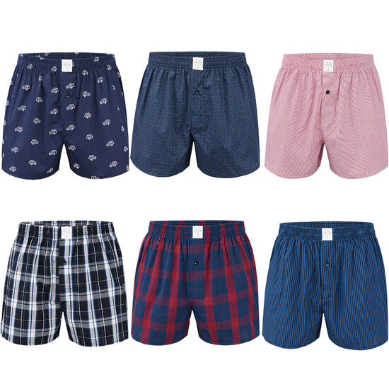 MG-1 MG-1 Wide Boxer Shorts Men 6-Pack D210 Assorted Multipack