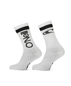 O'Neill Sports Sock Men's/Women's Logo Script White 2-Pack