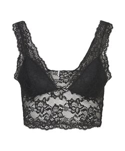 Pieces Dames Bralette Bra Top Kant Microfiber Zwart