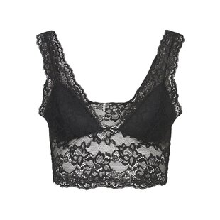 Pieces Dames Bralette Bra Top Kant Microfiber Zwart