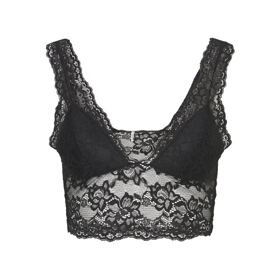 PIECES Pieces Ladies Bralette Bra Top Lace Microfiber Black