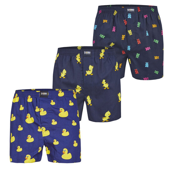 Happy Shorts Happy Shorts Wide Boxer Shorts Men With Print 3-Pack