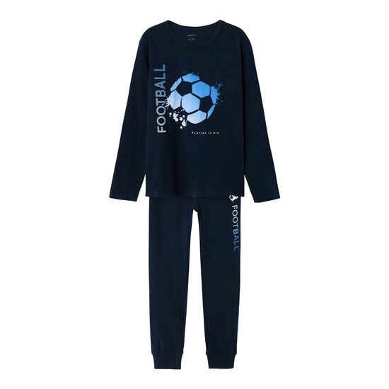 Name It Name It Kinder Pyjama Jongens Lang Blauw Football