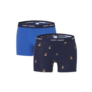 Happy Shorts Kerst Boxershorts 2-Pack Heren Reindeer Wrapped In Christmas Lights