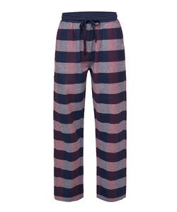 Phil & Co Heren Pyjamabroek Lang Geruit Flanel Blauw/Rood