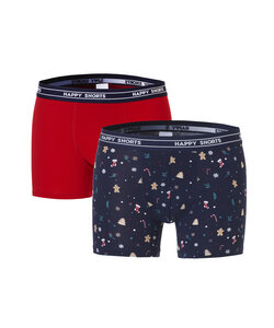 Happy Shorts Christmas Boxer Shorts 2-Pack Men's Christmas Allover