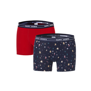 Happy Shorts Kerst Boxershorts 2-Pack Heren Christmas Allover