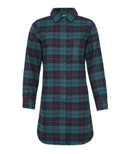 By Louise Dames Pyjama Nachthemd Flanel Geruit Groen