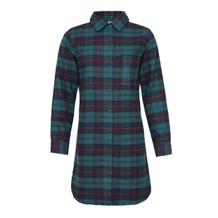 By Louise Ladies Pyjamas Nightshirt Flannel Checkered Green