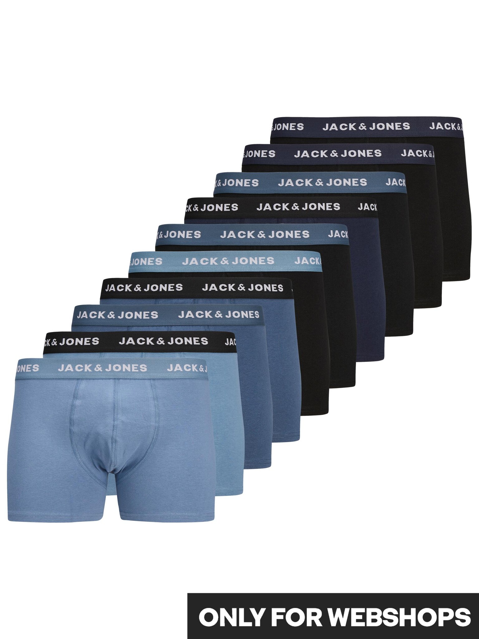 Jack Jones Jack Jones Boxershorts Heren Trunks JACSOLID Blauw 10 Pack