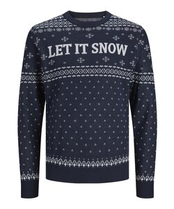 Jack & Jones Kersttrui Heren Gebreid JORHOLLY Blauw