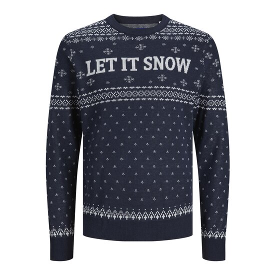 Jack & Jones Jack & Jones Christmas Sweater Men's Knitted JORHOLLY Blue