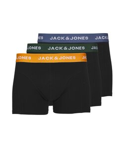 Jack & Jones Heren Boxershorts Trunks JACGAB Zwart 3-Pack