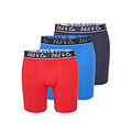 Phil & Co Phil & Co Boxershorts Heren Met Lange Pijpen Boxer Briefs 3-Pack Blauw / Rood