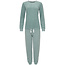 By Louise By Louise Ladies Pajama Set Long Terry Green Solid