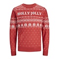 Jack & Jones Jack & Jones Christmas Sweater Men's Knitted JORHOLLY Red