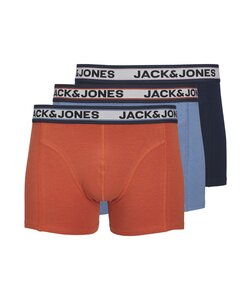 Jack & Jones Plus Size Boxershorts Heren Trunks JACMARCO Rood/Blauw/Donkerblauw 3-Pack