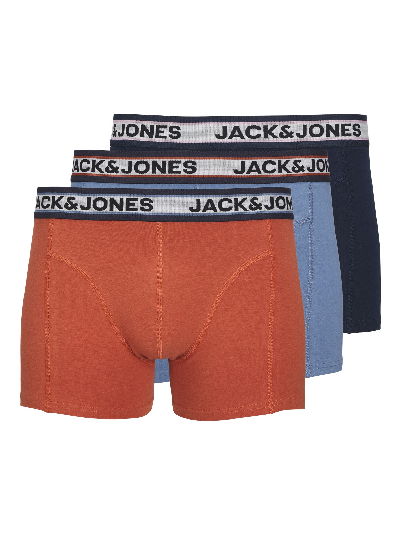 Jack Jones Jack Jones Plus Size Boxershorts Heren Trunks JACMARCO Rood Blauw Donkerblauw 3 Pack