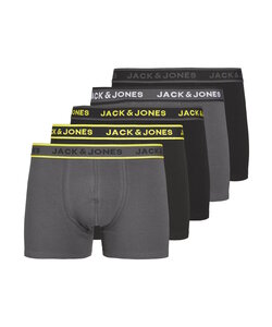 Jack & Jones Heren Boxershorts Trunks JACSPEED Zwart/Grijs 5-Pack