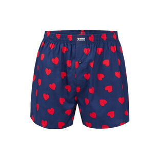 Happy Shorts Wide Boxer Shorts Men With Red Hearts