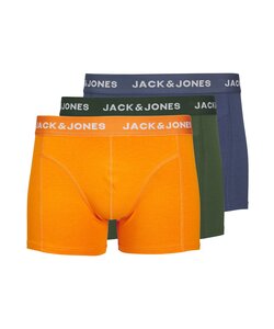 Jack & Jones Heren Boxershorts Trunks JACKEX Oranje/Groen/Blauw 3-Pack