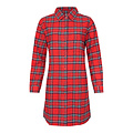 By Louise By Louise Dames Pyjama Nachthemd Flanel Geruit Rood