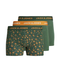 Jack & Jones Heren Boxershorts Trunks JACULA Groen/Oranje 3-Pack