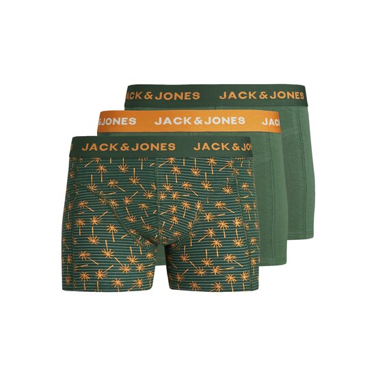 Jack & Jones Jack & Jones Heren Boxershorts Trunks JACULA Groen/Oranje 3-Pack