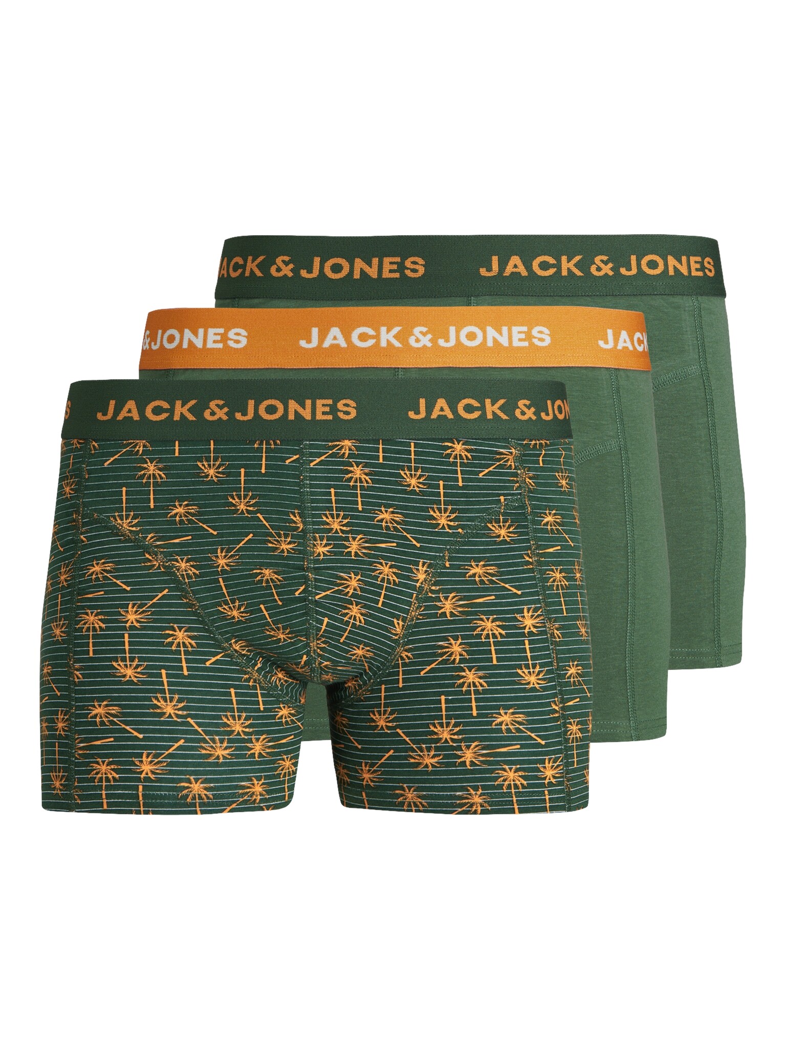 Jack Jones Jack Jones Heren Boxershorts Trunks JACULA Groen Oranje 3 Pack