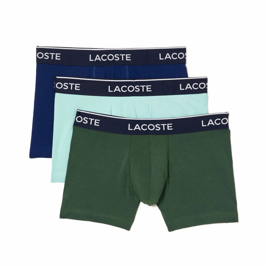 Lacoste Lacoste Classic Boxershorts Heren Groen Blauw Trunks 3-Pack