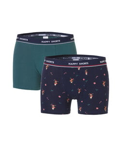 Happy Shorts Christmas Boxer Shorts 2-Pack Men's Cool Rudolph