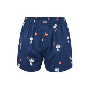 Happy Shorts Wide Boxer Shorts Men Mouse With Hearts Blue