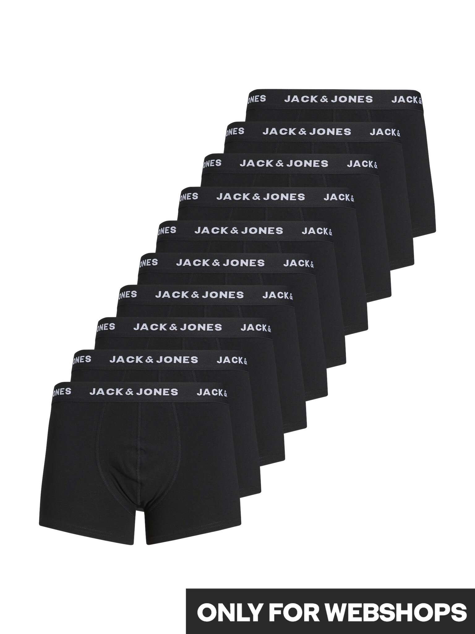 Jack Jones Jack Jones Effen Zwarte Boxershorts Heren Multipack JACSOLID 10 Pack