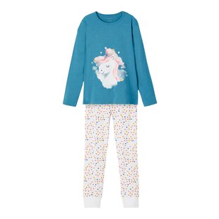 Name It Meisjes Pyjama Lang Unicorn Blauw